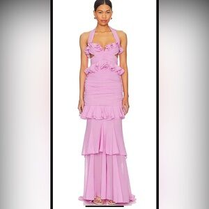 MAJORELLE Strapless Lilac Ruffle Dress